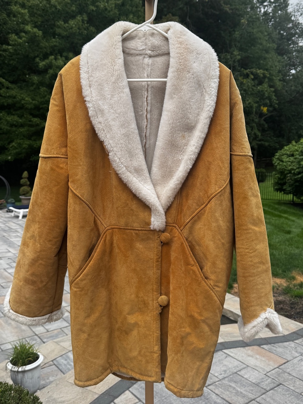 Vintage J Percy Marvin Richards XS Suede Shearling Afghan Penny Lane Coat Warm